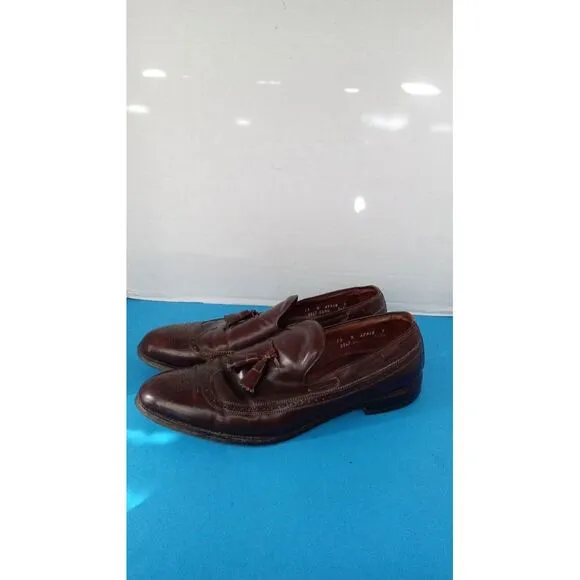 Classic Brown Leather Tassel Loafers Wingtip‎ Dress Shoes