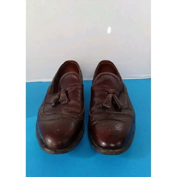 Classic Brown Leather Tassel Loafers Wingtip‎ Dress Shoes