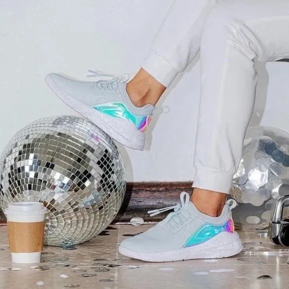 CLOVE Limited Edition Classic Light Blue Holographic Unisex Slip On Shoes