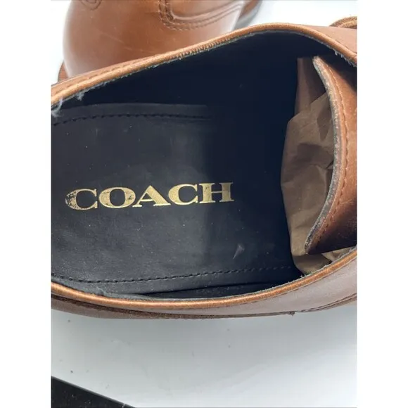 Coach Bleecker Wingtip brogue Derby Shoes Men’s 12D Brown Leather Lace-Up G1550