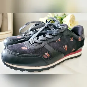 Coach C142 Runner Sneaker Genuine Leather Baby Bouquet Print Cotton Lining US 10