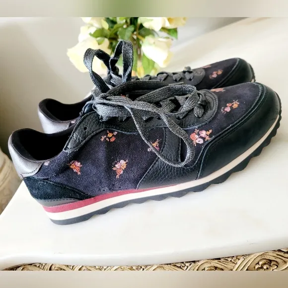 Coach C142 Runner Sneaker Genuine Leather Baby Bouquet Print Cotton Lining US 10