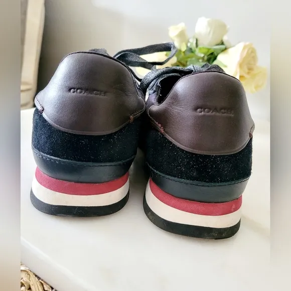 Coach C142 Runner Sneaker Genuine Leather Baby Bouquet Print Cotton Lining US 10