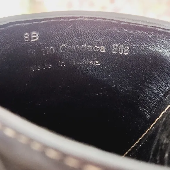 Coach Candace Black Leather Gold Buckle Platform Clogs Size 8B