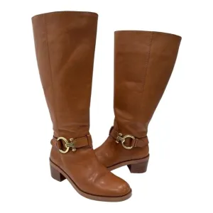 Coach Carolina Brown Buckle Mid Calf Leather Riding Boots Size 7 B
