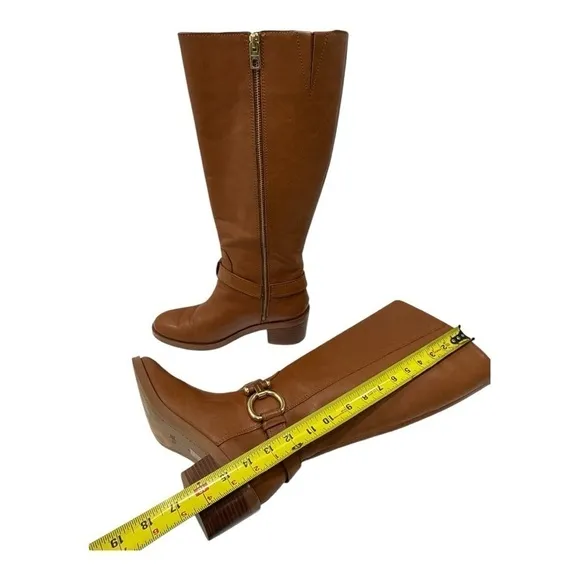 Coach Carolina Brown Buckle Mid Calf Leather Riding Boots Size 7 B