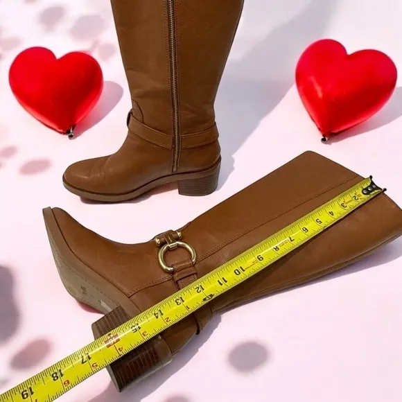 Coach Carolina Brown Buckle Mid Calf Leather Riding Boots Size 7 B