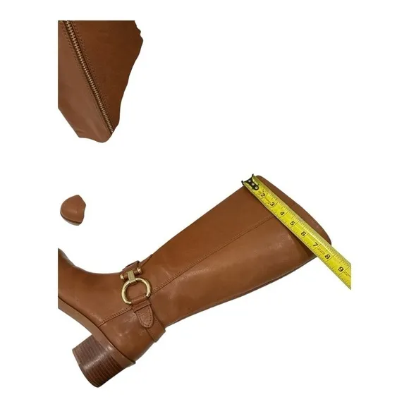 Coach Carolina Brown Buckle Mid Calf Leather Riding Boots Size 7 B
