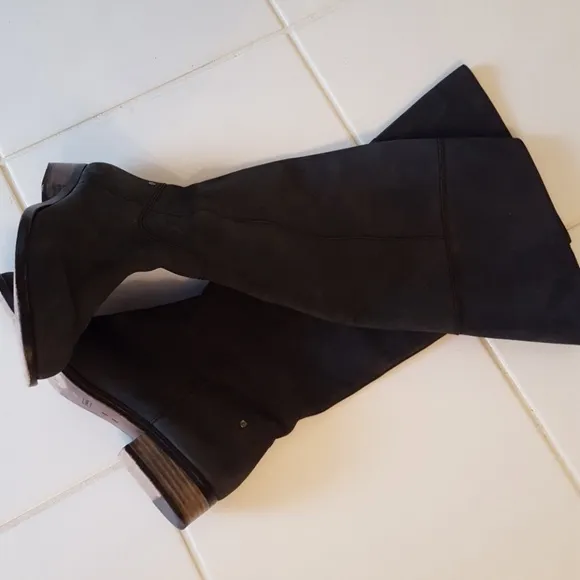 COACH Charcoal Gray Suede Boots EUC