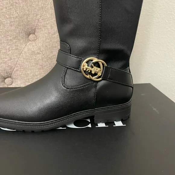COACH Farrah Leather Boot Black Size 7.5