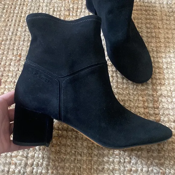 Coach Gracie Bootie G5355 Black Suede Ankle Boots 10