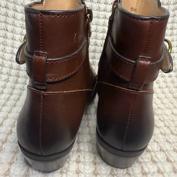 Coach Leather Ankle Booties DA002