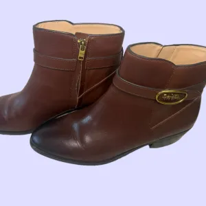 Coach Leather Ankle Booties DA002