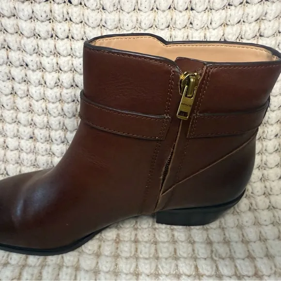 Coach Leather Ankle Booties DA002