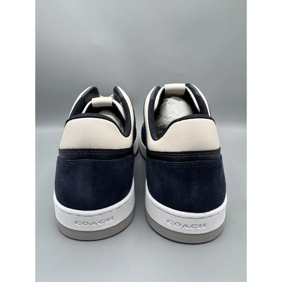 COACH Men's C201 Suede And Leather Sneakers, Midnight Navy, Size 10 D