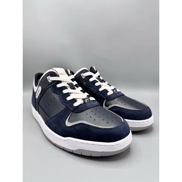 COACH Men's C201 Suede And Leather Sneakers, Midnight Navy, Size 10 D