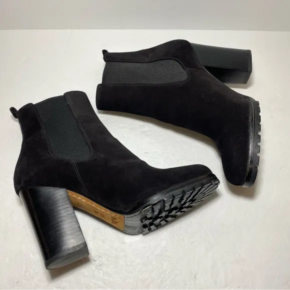 Coach Odelle Black Suede Chelsea Boots Women's Ankle Boots Size 7.5