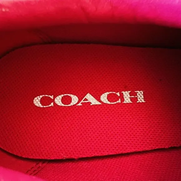 COACH Raylen Hot Pink Suede Low Top Lace Up Sneakers - US 9