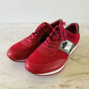 COACH Raylen Hot Pink Suede Low Top Lace Up Sneakers - US 9