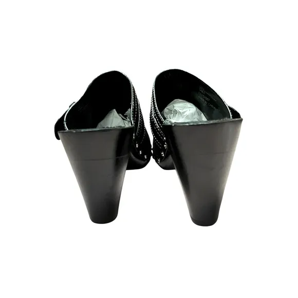 Coach Sable Classic C Logo Studded Mules Size 10M Black