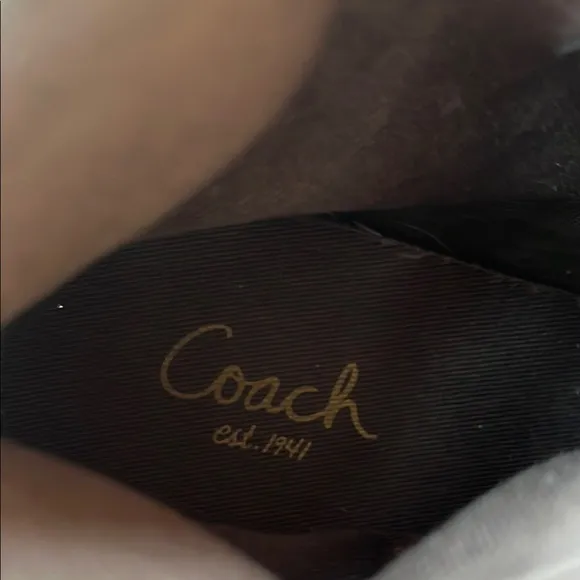 Coach Women's Black and Tan High-Top Sneakers