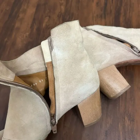 COCLICO Beige Soft Suede Ankle Boots Booties