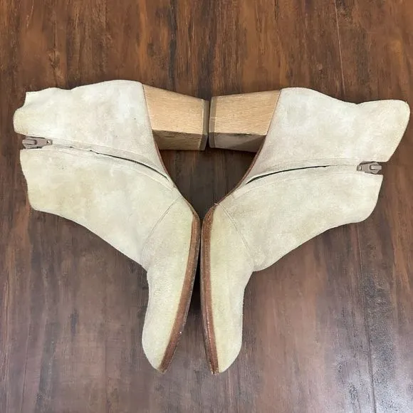 COCLICO Beige Soft Suede Ankle Boots Booties