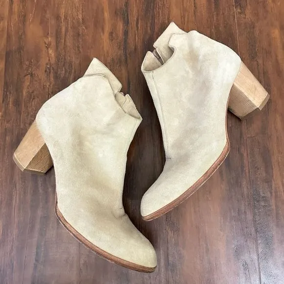 COCLICO Beige Soft Suede Ankle Boots Booties