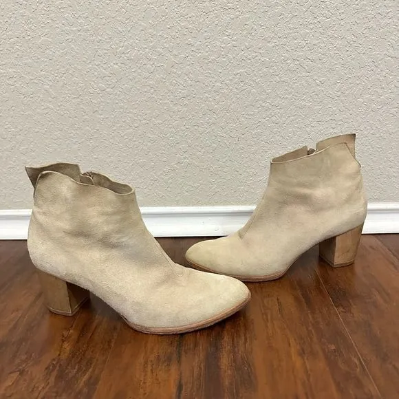 COCLICO Beige Soft Suede Ankle Boots Booties
