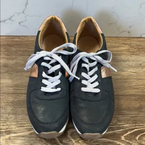 CoFi Genuine Leather Women's Size 8.5 Navy &amp; Metallic Pink Holly Sneakers
