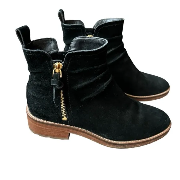 Cole Haan Black Suede Ankle Boots 6