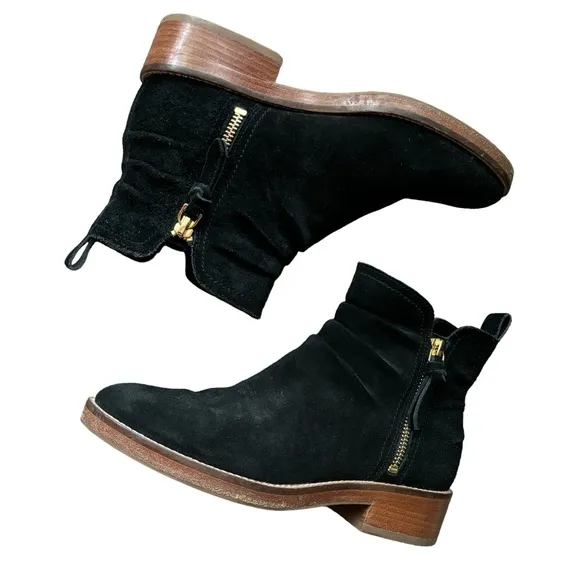 Cole Haan Black Suede Ankle Boots 6