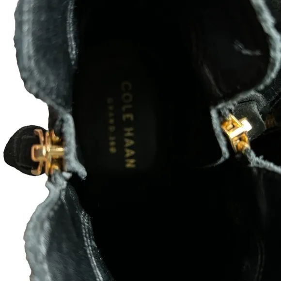 Cole Haan Black Suede Ankle Boots 6
