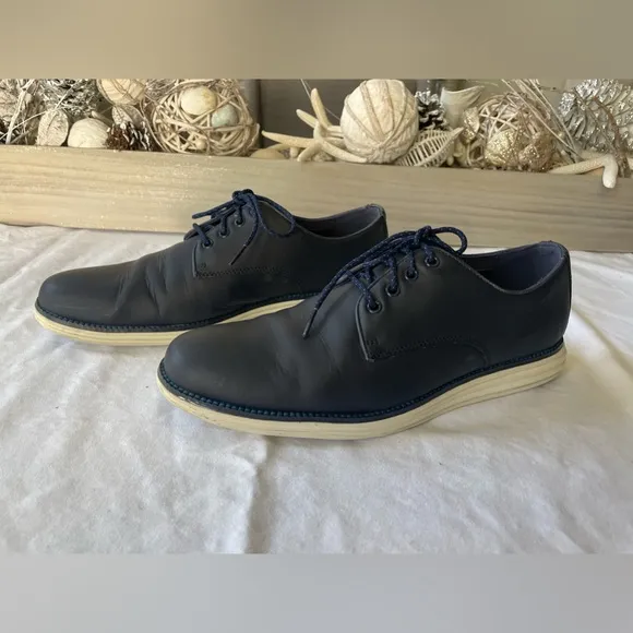 Cole Haan C22766 Mens Blue Grand OS Plain Toe Oxford Casual Shoes