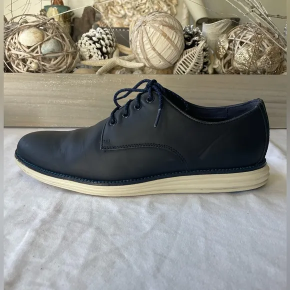 Cole Haan C22766 Mens Blue Grand OS Plain Toe Oxford Casual Shoes