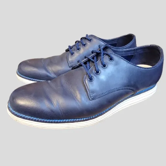 Cole Haan C22766 Mens Blue Grand OS Plain Toe Oxford Casual Shoes