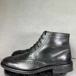 Cole Haan Chukka Boots Black Brogue Wingtip Leather Men's Size 9M US