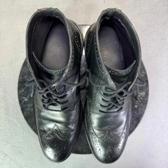 Cole Haan Chukka Boots Black Brogue Wingtip Leather Men's Size 9M US