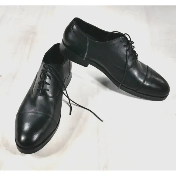 Cole Haan Classic Black Leather Cap Toe Oxford Dress Shoes Grand 0s Mens 12M EUC
