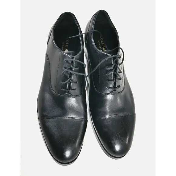 Cole Haan Classic Black Leather Cap Toe Oxford Dress Shoes Grand 0s Mens 12M EUC