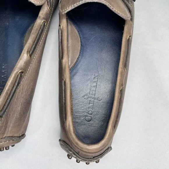 Cole Haan Driving Loafers Men's Size 10 Light Brown Leather Slip On Shoes