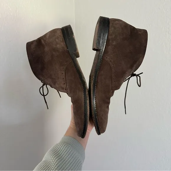 Cole Haan Grand Brown Suede Leather Almond Toe Cambridge Chukka Boots
