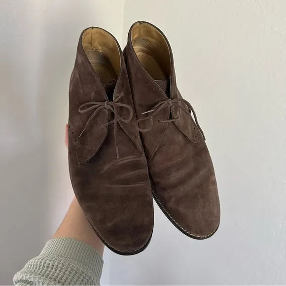 Cole Haan Grand Brown Suede Leather Almond Toe Cambridge Chukka Boots