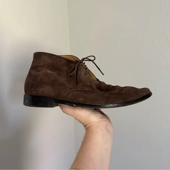 Cole Haan Grand Brown Suede Leather Almond Toe Cambridge Chukka Boots