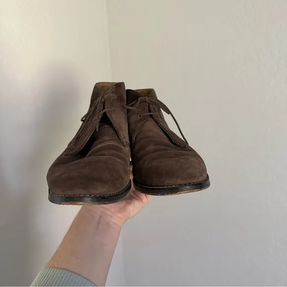 Cole Haan Grand Brown Suede Leather Almond Toe Cambridge Chukka Boots