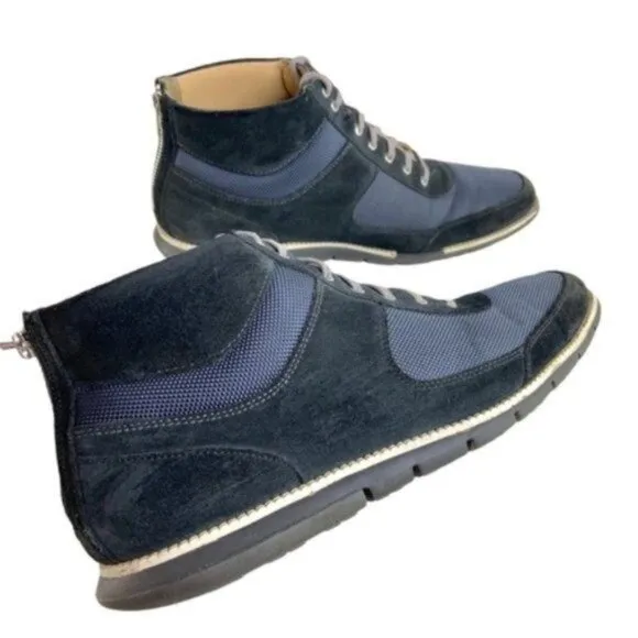 Cole Haan Grand OS Suede Canvas High Top Sneakers