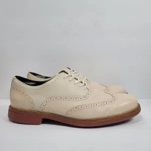Cole Haan Great Jones Men's Ivory Wingtip Oxford Leather Shoes US Size 12M