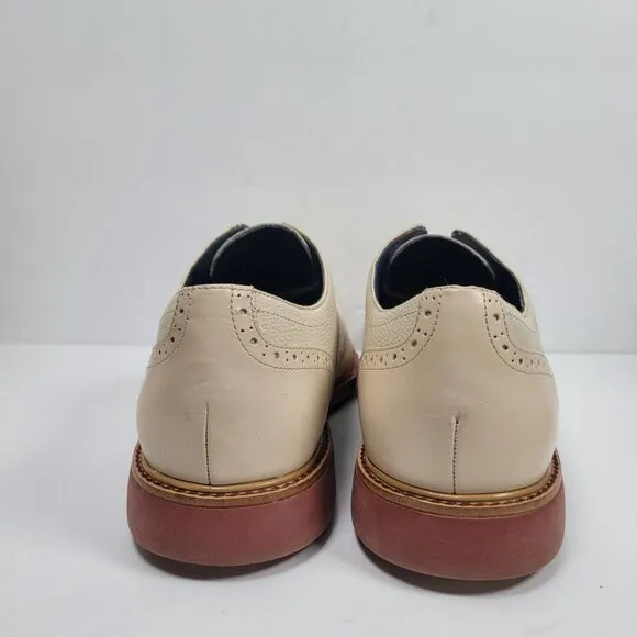 Cole Haan Great Jones Men's Ivory Wingtip Oxford Leather Shoes US Size 12M