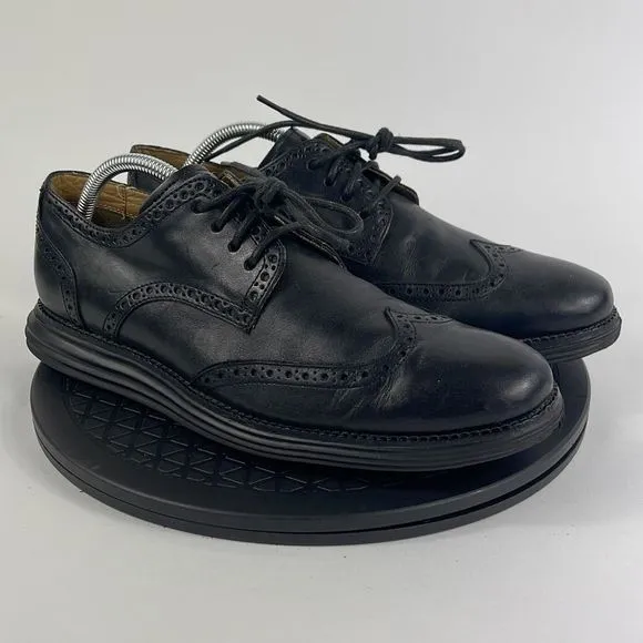 Cole Haan LunarGrand Black Leather Wingtip Oxford Shoes C12597 Men’s Size 9.5