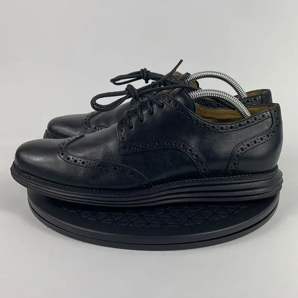 Cole Haan LunarGrand Black Leather Wingtip Oxford Shoes C12597 Men’s Size 9.5